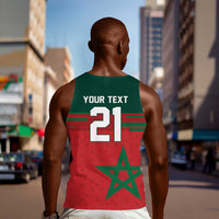 World Football 2026 Morocco Custom Men Tank Top African Geometric Red Pattern - Wonder Print Shop