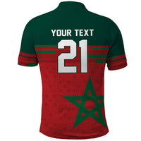World Football 2026 Morocco Custom Polo Shirt African Geometric Red Pattern LT9