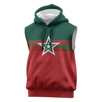 World Football 2026 Morocco Custom Sleeveless Hoodie African Geometric Red Pattern - Wonder Print Shop