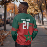 World Football 2026 Morocco Custom Sweatshirt African Geometric Red Pattern - Wonder Print Shop