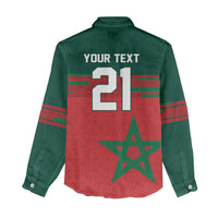 World Football 2026 Morocco Custom Women Casual Shirt African Geometric Red Pattern - Wonder Print Shop