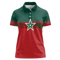World Football 2026 Morocco Custom Women Polo Shirt African Geometric Red Pattern LT9