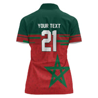 World Football 2026 Morocco Custom Women Polo Shirt African Geometric Red Pattern LT9