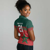 World Football 2026 Morocco Custom Women Polo Shirt African Geometric Red Pattern LT9
