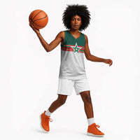 World Football 2026 Morocco Custom Basketball Jersey African Geometric White Pattern - Wonder Print Shop