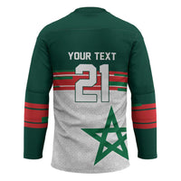 World Football 2026 Morocco Custom Hockey Jersey African Geometric White Pattern - Wonder Print Shop