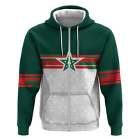 World Football 2026 Morocco Custom Hoodie African Geometric White Pattern - Wonder Print Shop