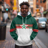 World Football 2026 Morocco Custom Hoodie African Geometric White Pattern - Wonder Print Shop