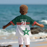 World Football 2026 Morocco Custom Kid Hawaiian Shirt African Geometric White Pattern LT9
