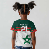 World Football 2026 Morocco Custom Kid T shirt African Geometric White Pattern LT9
