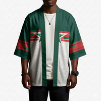 World Football 2026 Morocco Custom Kimono African Geometric White Pattern - Wonder Print Shop
