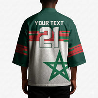 World Football 2026 Morocco Custom Kimono African Geometric White Pattern - Wonder Print Shop