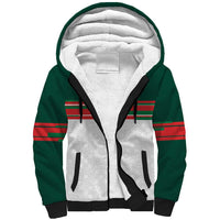 World Football 2026 Morocco Custom Sherpa Hoodie African Geometric White Pattern - Wonder Print Shop