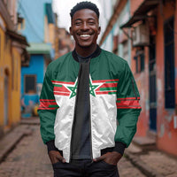 World Football 2026 Morocco Custom Sleeve Zip Bomber Jacket African Geometric White Pattern - Wonder Print Shop