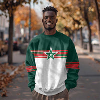 World Football 2026 Morocco Custom Sweatshirt African Geometric White Pattern - Wonder Print Shop