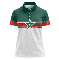 World Football 2026 Morocco Custom Women Polo Shirt African Geometric White Pattern LT9