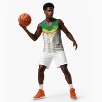 World Football 2026 Senegal Custom Basketball Jersey African Kente White Pattern - Wonder Print Shop