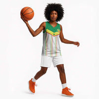 World Football 2026 Senegal Custom Basketball Jersey African Kente White Pattern - Wonder Print Shop