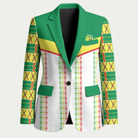 World Football 2026 Senegal Custom Blazer African Kente White Pattern - Wonder Print Shop