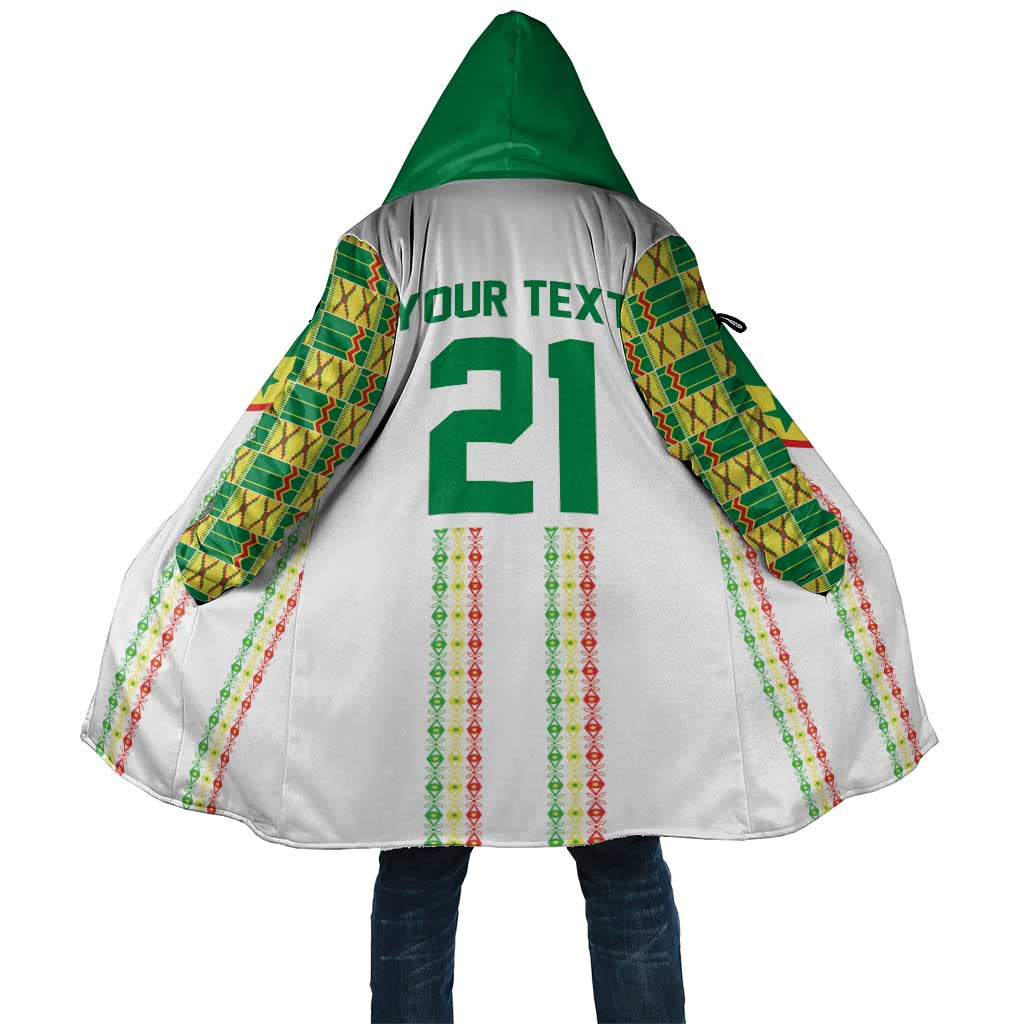 World Football 2026 Senegal Custom Cloak African Kente White Pattern - Wonder Print Shop
