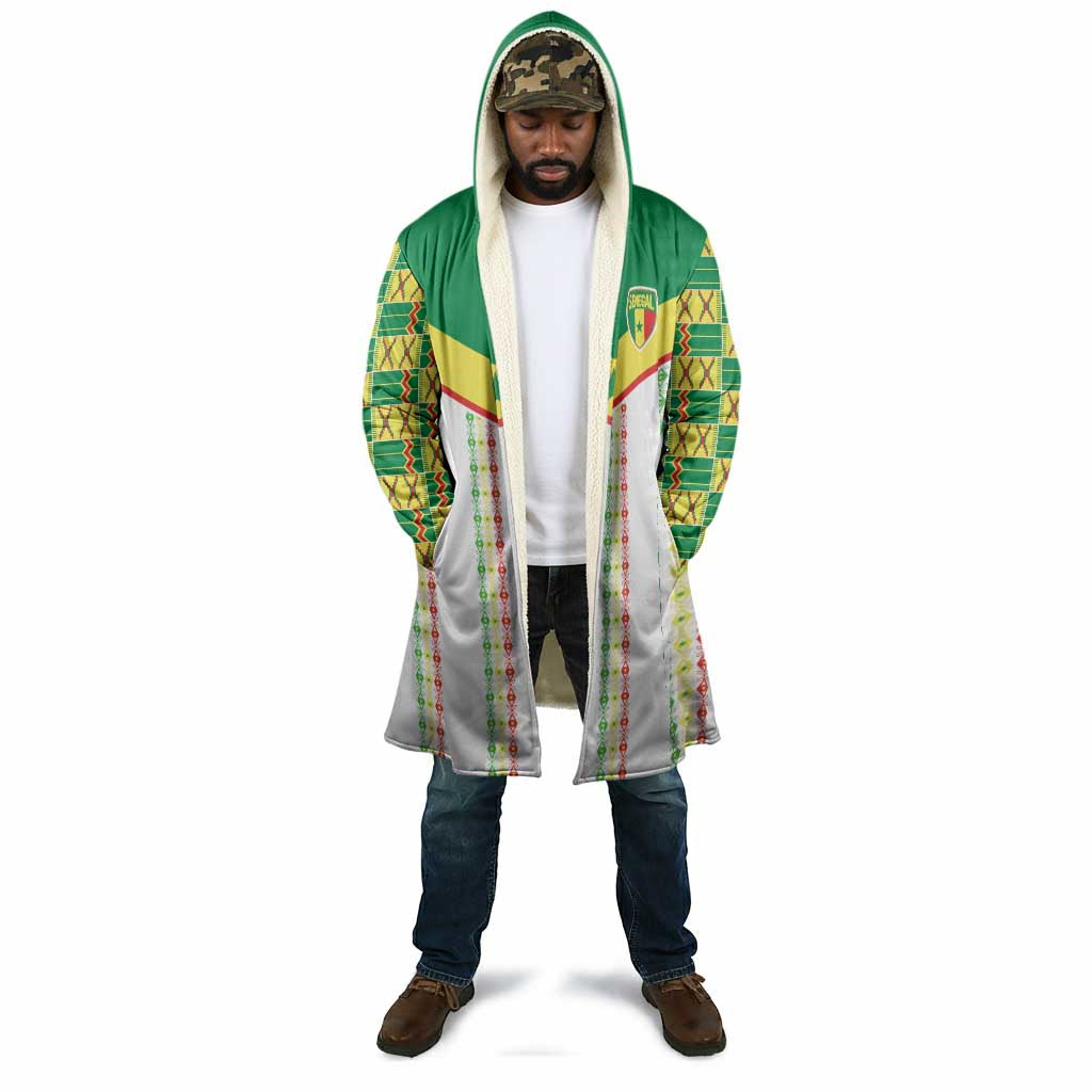 World Football 2026 Senegal Custom Cloak African Kente White Pattern - Wonder Print Shop