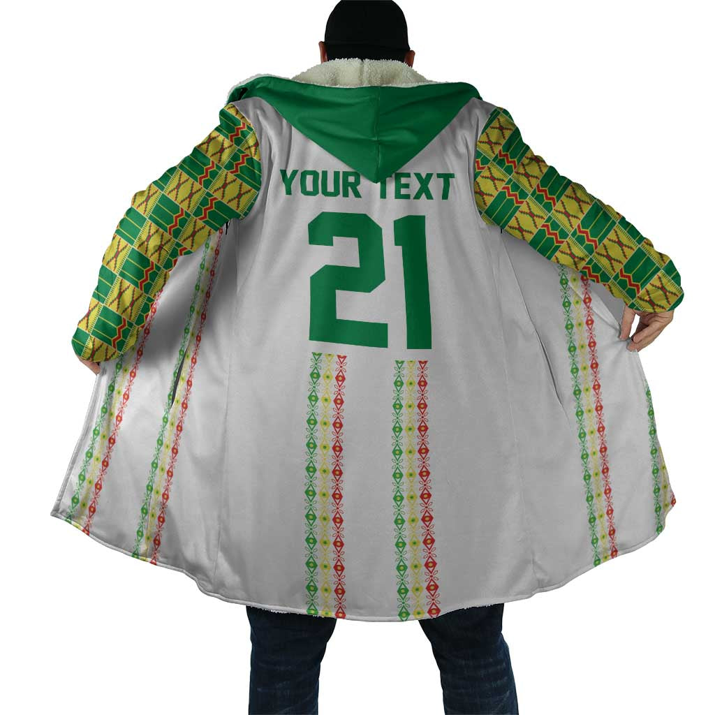 World Football 2026 Senegal Custom Cloak African Kente White Pattern - Wonder Print Shop
