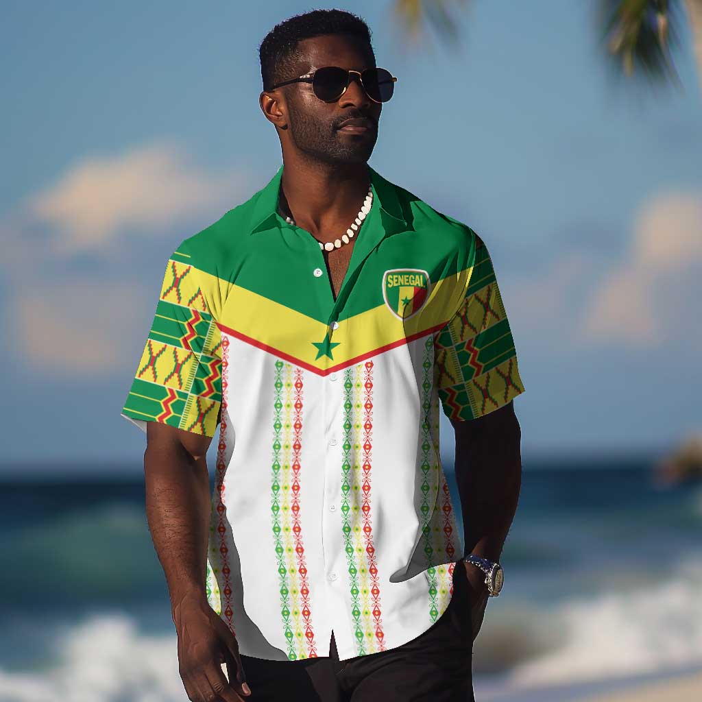 World Football 2026 Senegal Custom Hawaiian Shirt African Kente White Pattern LT9
