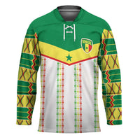 World Football 2026 Senegal Custom Hockey Jersey African Kente White Pattern - Wonder Print Shop