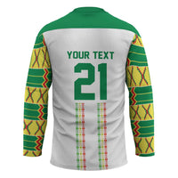 World Football 2026 Senegal Custom Hockey Jersey African Kente White Pattern - Wonder Print Shop