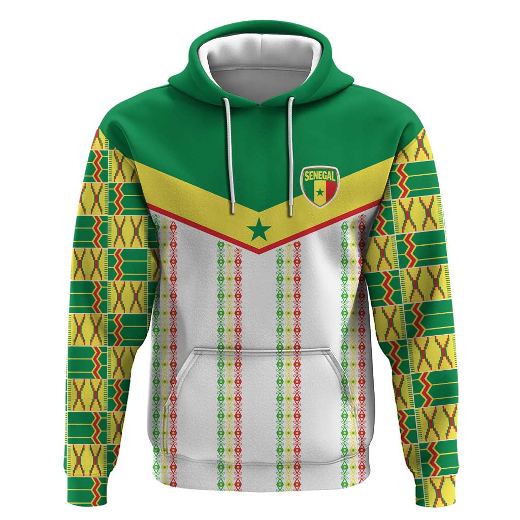 World Football 2026 Senegal Custom Hoodie African Kente White Pattern - Wonder Print Shop