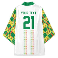 World Football 2026 Senegal Custom Kimono African Kente White Pattern - Wonder Print Shop