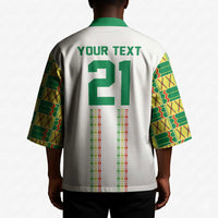 World Football 2026 Senegal Custom Kimono African Kente White Pattern - Wonder Print Shop