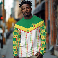World Football 2026 Senegal Custom Long Sleeve Shirt African Kente White Pattern - Wonder Print Shop