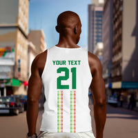 World Football 2026 Senegal Custom Men Tank Top African Kente White Pattern - Wonder Print Shop