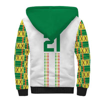 World Football 2026 Senegal Custom Sherpa Hoodie African Kente White Pattern - Wonder Print Shop