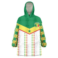 World Football 2026 Senegal Custom Wearable Blanket Hoodie African Kente White Pattern - Wonder Print Shop