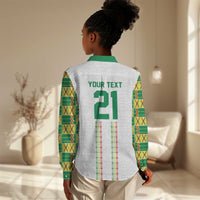 World Football 2026 Senegal Custom Women Casual Shirt African Kente White Pattern - Wonder Print Shop