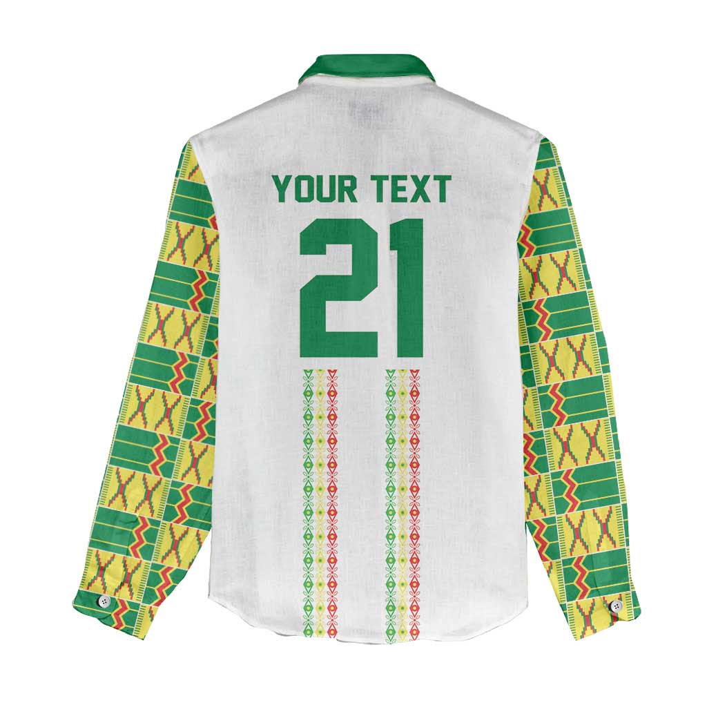 World Football 2026 Senegal Custom Women Casual Shirt African Kente White Pattern - Wonder Print Shop