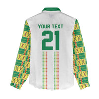 World Football 2026 Senegal Custom Women Casual Shirt African Kente White Pattern - Wonder Print Shop