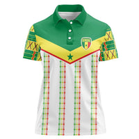 World Football 2026 Senegal Custom Women Polo Shirt African Kente White Pattern LT9
