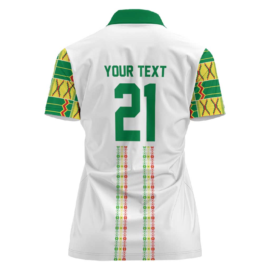 World Football 2026 Senegal Custom Women Polo Shirt African Kente White Pattern LT9