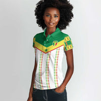World Football 2026 Senegal Custom Women Polo Shirt African Kente White Pattern LT9