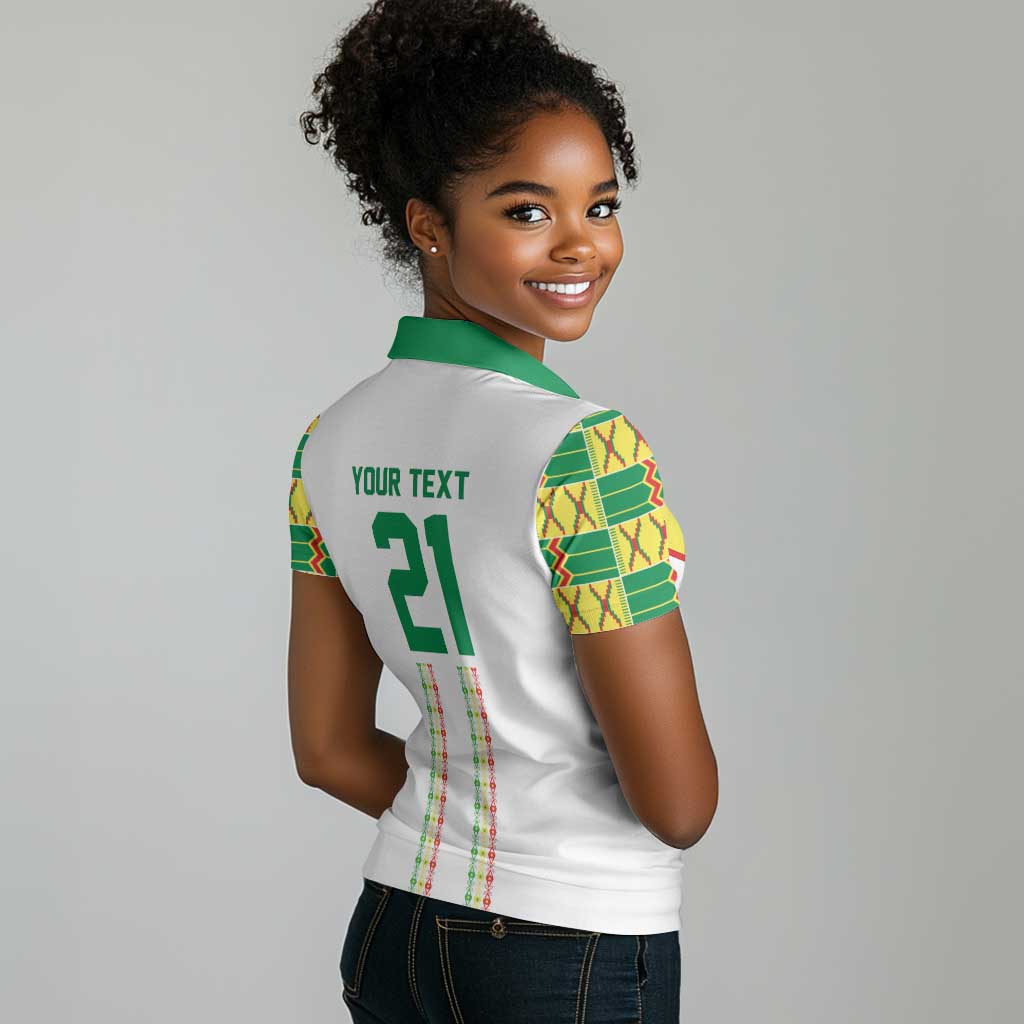 World Football 2026 Senegal Custom Women Polo Shirt African Kente White Pattern LT9