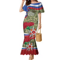 Russia Defender of The Fatherland Day Family Matching Mermaid Dress and Hawaiian Shirt
