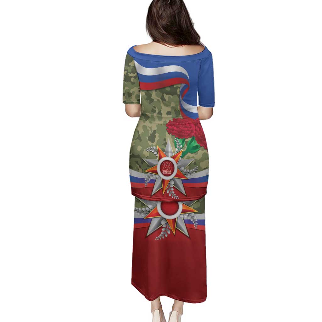 Russia Defender of The Fatherland Day Family Matching Puletasi and Hawaiian Shirt