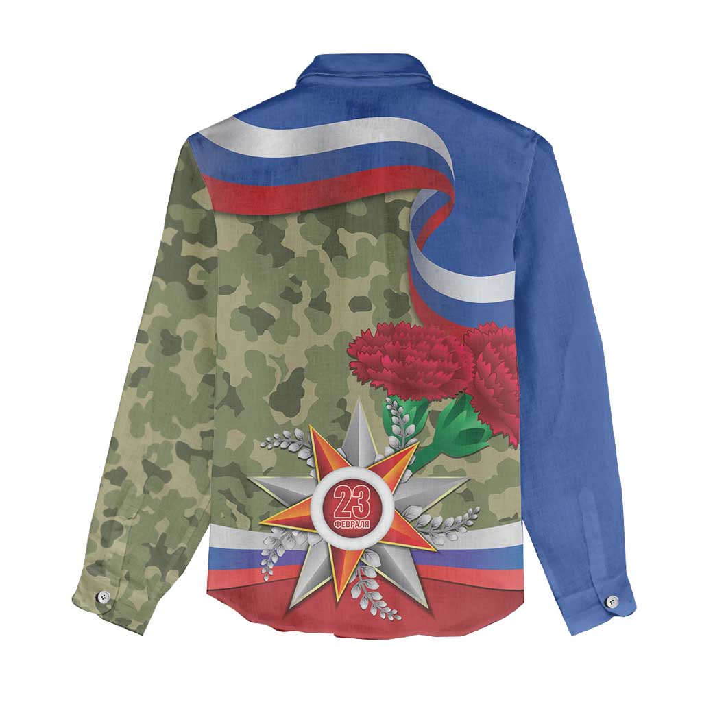 Russia Defender of The Fatherland Day Women Casual Shirt - Wonder Print Shop