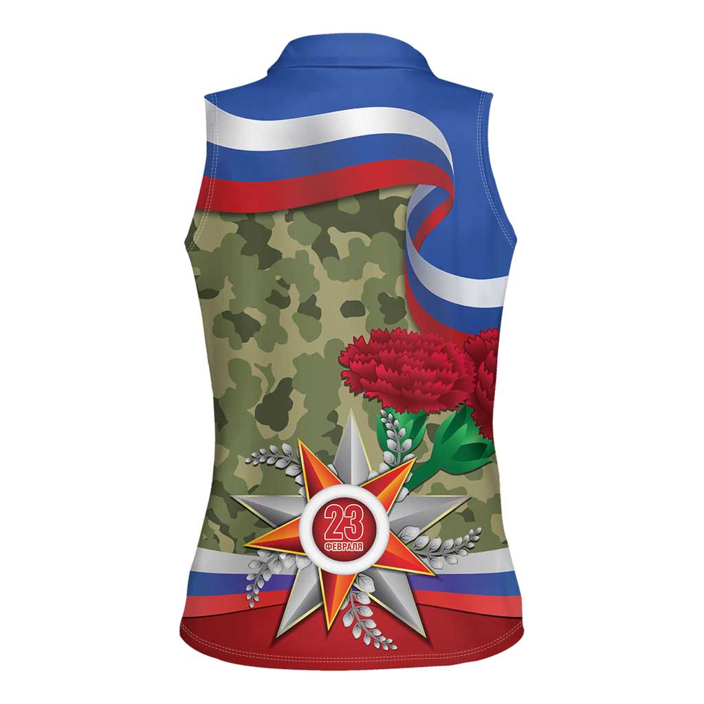 Russia Defender of The Fatherland Day Women Sleeveless Polo Shirt - Wonder Print Shop