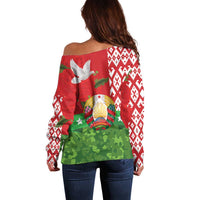 Belarus Defender of The Fatherland Day Off Shoulder Sweater
