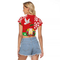 Belarus Defender of The Fatherland Day Raglan Cropped T Shirt