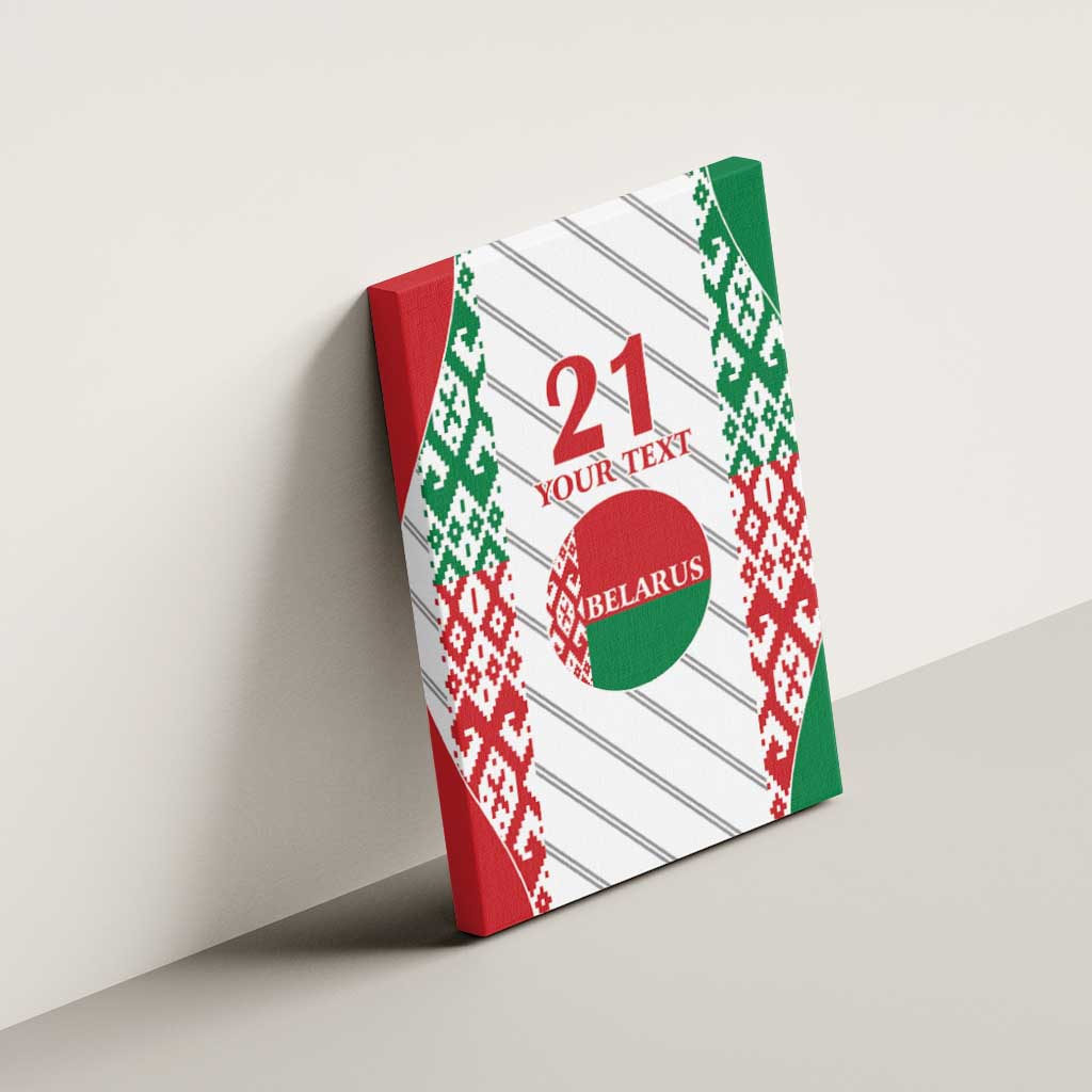 Belarus Football Custom Canvas Wall Art Rushnyk Pattern